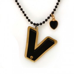 Pendentif en Acrylique Plexi Lettre « V » 40 mm