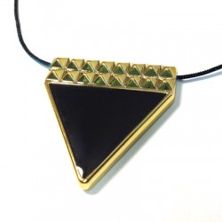 Enameled Acrylic Triangle Pendant 39x40mm