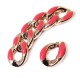 Enameled Acrylic Chain Link Ring 18x23mm