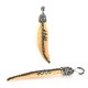 Colgante de Hueso Hoja con Strass 15x74mm