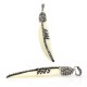 Ciondolo di Osso Foglia con Strass 15x74mm