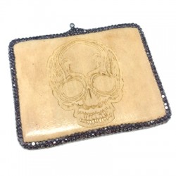 Pendentif en Bois strassé 72x58mm