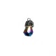 Pendentif Ovale en Cristal avec Capuchon en Strass 8 x 19 mm