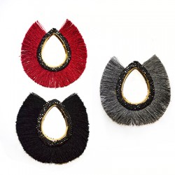 Pendentif Multi-Pompons avec Strass 80 x 76 mm Ø 1.4 mm
