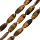 Perle Œil-De-Tigre Ovale Facettée 13 x 30 mm Ø ~ 1.5 mm (13 Pièces)
