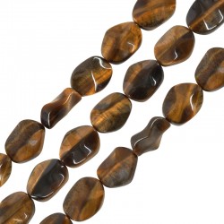 Perle Œil-De-Tigre Ovale Irrégulière 15 x 20 mm Ø 1.6 mm (20 Pièces)