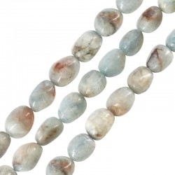 Aquamarine Irregular Bead ~12x16mm Ø~1.8mm (~27pcs)