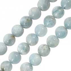 Aquamarine Bead Round 9-10mm Ø~1.2mm (~43pcs)