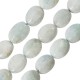 Perle Ovale en Aigue-Marine 10 x 13 mm Ø ~ 1.3 mm (~ 30 Pièces)