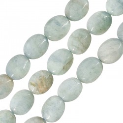 Aquamarine Bead Oval 12x15mm Ø~1.2mm (~29pcs)