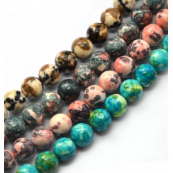 Perles Rondes en Pierre Semi-Précieuse 10 mm (39 Pièces)