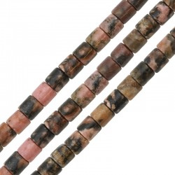 Tubo de Piedra Semipreciosa Rodonita 4x4mm (90uds)