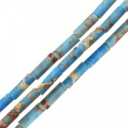 Tubo de Piedra Semipreciosa King Jaspe 4x13mm (30uds) (Ø1mm)