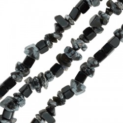 Perla di Ossidiana 6x8 mm (225 Pezzi) Ø1 mm