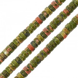Unakite Spacer 4/2mm (~150pcs) Ø0.5mm
