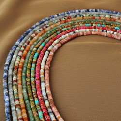 Entretoise en Jaspe rose 4/2 mm (~150 Pièces) Ø0.5 mm
