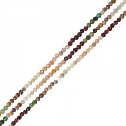 Perle en Pierre Précieuse Ronde Facettée 2 mm Ø0.5 mm (~165 Pièces)