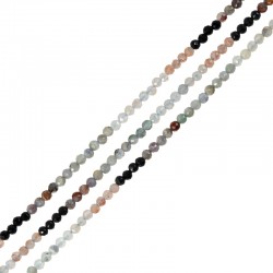 Perle en Pierre Précieuse Ronde Facettée 2 mm Ø0.5 mm (~165 Pièces)