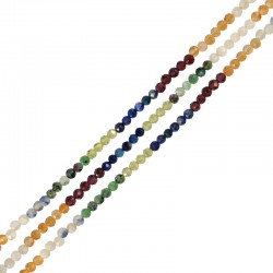 Perle en Pierre Précieuse Ronde Facettée 2 mm Ø0.5 mm (~165 Pièces)