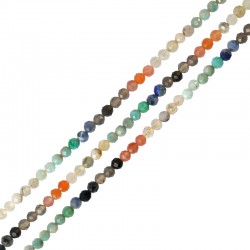 Perle Ronde Facettée en Pierre Précieuse (~3.75 mm Ø0.5 mm (~115 Pièces)
