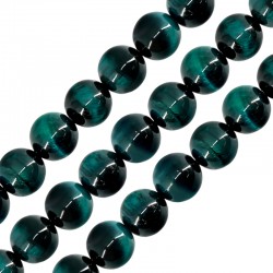 Tiger Eye Blue Bead Round 10mm Ø0.8mm (~38pcs)