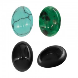 Cabochon Ovale en Pierre Semi-Précieuse à dos plat 10 x 14 mm