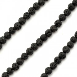 Perle de lave Ronde 4 mm (40 cm de Longueur - 95 Pièces)