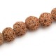 Lava Bead Round Coffee Brown (~12mm (~42pcs) (~40cm)