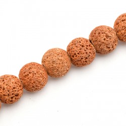 Lava Bead Round Orange ~10mm Ø~0.8mm