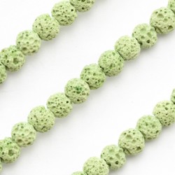 Perle en Lave colorée ~6mm (~63pcs/fil)