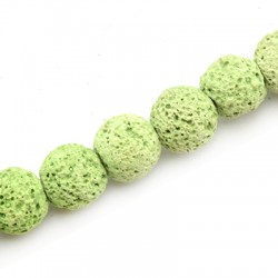 Lava Bead Round Light Green (~10mm (~44pcs)