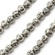 Perle de lave Ronde Argent Antique 6 mm (~60 Pièces)