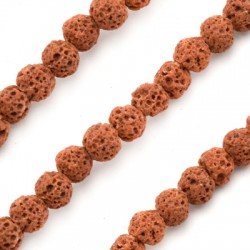 Lava Bead Round Brown (~6mm (~65pcs)