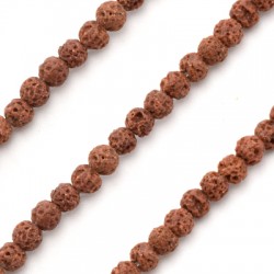 Lava Bead Round Brown (~4mm (~46pcs)