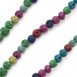 Lava Bead Round Multi Color (~4mm (~46pcs)