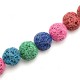 Lava Bead Round Multi Color 10mm Ø~1mm (~40pcs)