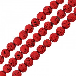 Perla di Lava Rotonda Rossa (~4 mm Ø~0.4 mm (~92 Pezzi)