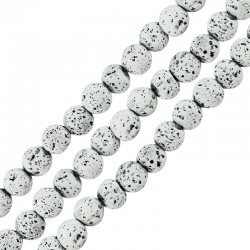 Lava Bead Round White (~4mm Ø~0.4mm (~92pcs)