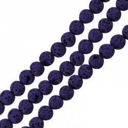 Perle de lave Ronde Violette (~4 mm Ø~0.4 mm (~92 Pièces)