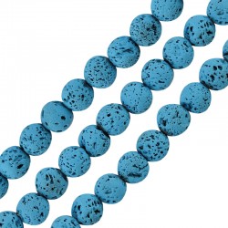 Perle de lave Ronde bleu Clair (~6 mm Ø~0.5 mm (~62 Pièces)