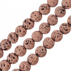 Lava Bead Round Light Pink (~8mm Ø~0.6mm (~46pcs)