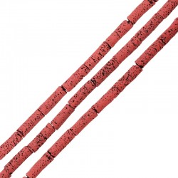 Tube Recouvert de soie Couleur lave rose 4 x 13 mm (40 cm)