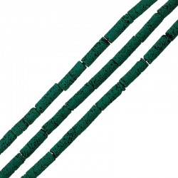 Tube Recouvert de soie Couleur lave vert Foncé 4 x 13 mm (40 cm)