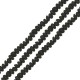 Λάβα Χάντρα Ροδέλα Μαύρη 4x6mm Ø~0.9mm (~84τμχ)