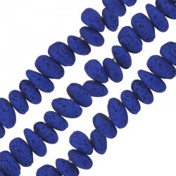 Lava Spacer Blue 4x6mm Ø~0.9mm (~84pcs)