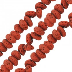 Lava Spacer Orange 4x6mm Ø~0.9mm (~84pcs)