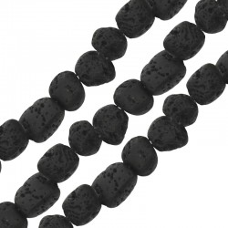 Lava Irregular Bead Black 5x8mm Ø~0.8mm (~49pcs)