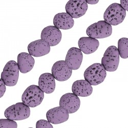 Perle Irrégulière en lave Violet Clair 5 x 8 mm Ø ~ 0.8 mm (~ 49 Pièces)
