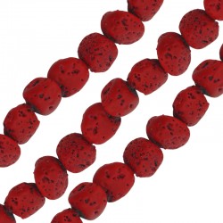 Cuenta Irregular de Lava Roja 5x8 mm Ø~0,8 mm (~49 Unidades)