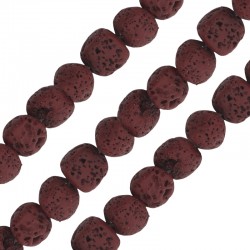 Cuenta Irregular de Lava Magenta Oscuro 5 x 8 mm Ø ~0,8 mm (~49 Unidades)